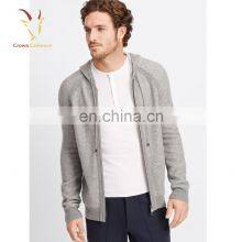 Cashmere Men Casual Hooded Knitted Cardigan Sweater thumbnail-1