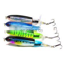 Whopper Topwater Pencil Popper Lures 15g 11cm Lifelike Hard Bait Propeller Fishing Lures thumbnail-1