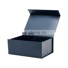 Luxury Sturdy a5 Deep Navy Blue Folding Magnetic Gift Tie Box With Ribbon thumbnail-2