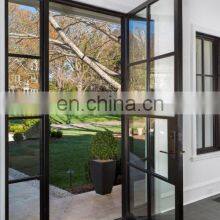 Simple Designs Modern Double Glass Front Swing Wrought Iron Door thumbnail-3