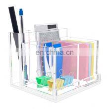 Office Organizer Acrylic Pencil Holder Stationary Pen Organizer Plastic Pen Holder