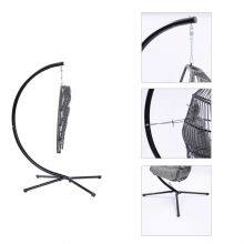 Outdoor Durable Rattan Foldable Hanging Egg Chair With Cushion thumbnail-3