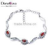 Casual Style Jewelry Fashion Flower Charms Platinum Plated Brass Jewelry Bracelet thumbnail-1