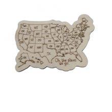 USA Map Wooden 3D thumbnail-4