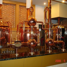 Semi Auto Steam Copper Brewing Equipment , 500L Microbrewery Machine thumbnail-5