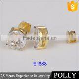 Hot Direct Sale Fashion White Zircon 925 Silver Single Stone Earring Designs thumbnail-5