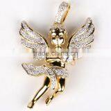 Hot Sales Hip Hop 925 Sterling Silver Angel Chain Pendant Necklace Jewellery thumbnail-3