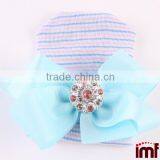 Baby Girl COMING HOME Hat,White Faux Pearl Bow Hospital Hat thumbnail-2