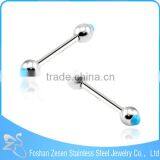 Piercing Jewelry Light Blue Fire Opal Stone Barbell Bar Tongue Ring thumbnail-3