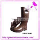 2014 New Design Low Price High Heeled Rubber Rain Boots thumbnail-1