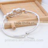 Fashion Silver Plated With Crystal Round Charms Bracelets Bangles Wedding Jewelry thumbnail-6
