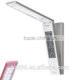 Fashionable USB Port Recgargeable Flexible Folding LED Table Lamp With Calendar Timer Temprature and Alarm Clock Functions thumbnail-4