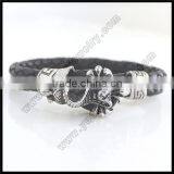 Leather Wolf Bracelet Leather Jewellery thumbnail-3