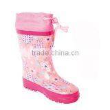 Fancy Print Rubber Rain Shoes Wholesale Knee High Boots With Collar for Women thumbnail-1