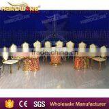 Best Salling Led Glass Half Round Wedding Table for Sale Gold Mdf Wedding Table