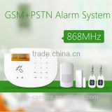 Europe Welcomed! 868mhz Touch Smart Home Wireless GSM PSTN Alarm System with 8 Relay Outputs