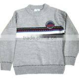 light grey heather high quality pullover children knit sweater