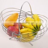 ISO ECO-friendly chrome stroage fruit basket with handle of Guangzhou factory