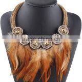 Factory Handmade New Fashion Design Real Feather Necklace for Women thumbnail-3