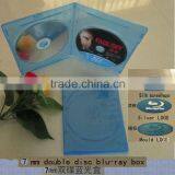 7mm bluray double dvd case with Print Blu-ray logo
