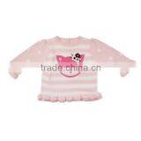 B8007 Baby Pink and White Striped Sweater Long-sleeved Cute Little Fox