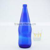 Fashional cobalt blue glass water bottle empty clear bottle beverage glass bottle