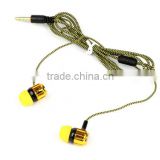 Hot In-ear Earphone Earbuds Headphones Standard Noise Isolating 1.1M Reflective Fiber Cloth Line 3.5mm Stereo Colorful