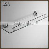 Novel Design Bathroom Designs Zinc Alloy Chrome Finishing Bathroom Sanitary Items Wall Mounted Glass Shelf