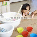 Eco-friendly Sky Blue Little Round Silicone Cake Baking Mold Home Made Cup Shape Silicone Cake Mould for Microwave thumbnail-6