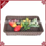 Supermarket rectangular woven storage basket for fruit display