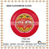 customizable colorful neon clock LED clock wall clock 17NC102