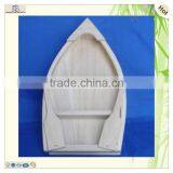 Handmade Natural Color Paulownia Wooden Boat Storage Box thumbnail-4