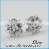 Rhinestone earrings wholesale,earrings for lady party decor,silver teardrop studs earrings