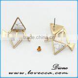 Fashion Women Green Turquoise Earrings Double Side Stud Earrings Jewelry thumbnail-2