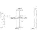 New Design Household Essentials 3-Shelf Wooden Corner Shelf thumbnail-2
