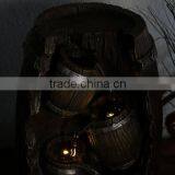 Three-Tier Cascading Barrels Tabletop Water Fountain With LED Lights thumbnail-5