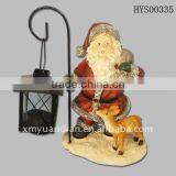 Santa Holding Candle Holder With Christmas Elk Christmas Decoration thumbnail-1
