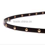 Wholesale Rivet Decorated Square Buckle Sex Women Lady Thin PU Waist Belt thumbnail-4
