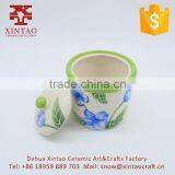 Gifts and Craft Ceramic Storage Containers Jars Canister Set White With Flower thumbnail-5