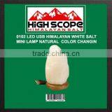 HIMALAYAN WHITE SALT USB POWERED LED MINI LAMP NATURAL SHAPE thumbnail-1