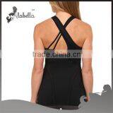 Seamless Knitting Ladies Tank Top Bra Sport Scoop Neckline Tank Top thumbnail-3