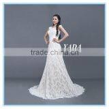 High Quality Italian Lace Cap Sleeve A Line Long Wedding Dress thumbnail-6