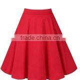 2017 Girls Long Dresses Women's Pleated Vintage Skirts Floral Print Casual Midi Skirt thumbnail-2