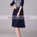 Yellow Plain Red Sweater Dress for Women thumbnail-1