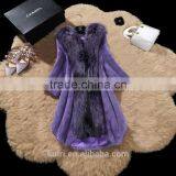2016 Winter Newese Design Whole Skin Natural Real Mink for Overcoat Lady With Real Fox Fur Collar thumbnail-2
