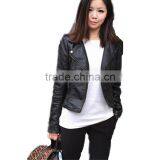 Latest Spring and Autumn European and American Stylish With Zipper Design Elegant Slim Women Leather Jacket thumbnail-1