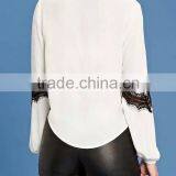 Runwaylover EY2347B Ladies 2017 Sexy Deep V-Neck Lace Blouse thumbnail-4