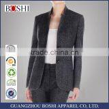 Custom Gery Fashion Blazer Of Ladies Two Button Mandarin Collar Suit thumbnail-1