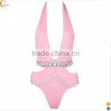 Sexy Mature Monokini With Rhinestone thumbnail-1