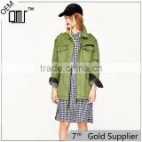 2017 OEM new design stylish forest green spread collar jacket